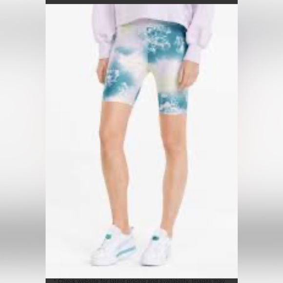 Puma Women’s Printed Pastel coloured Tight short in Size Large - Picture 4 of 5